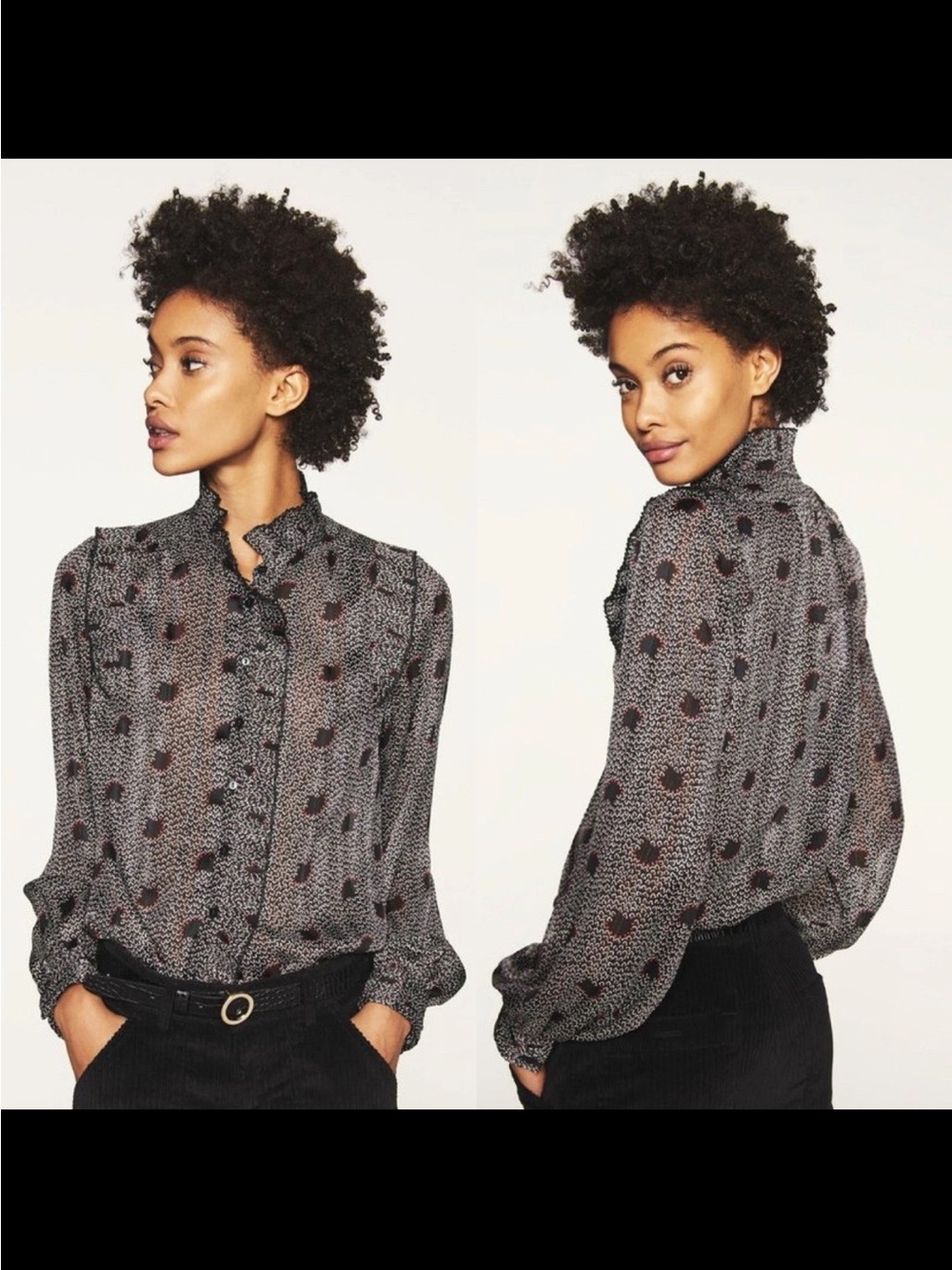 Ba&sh Previous Shirt - Bleu Nuit Size Medium 8